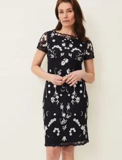 Floris Embroidered Shift Dress