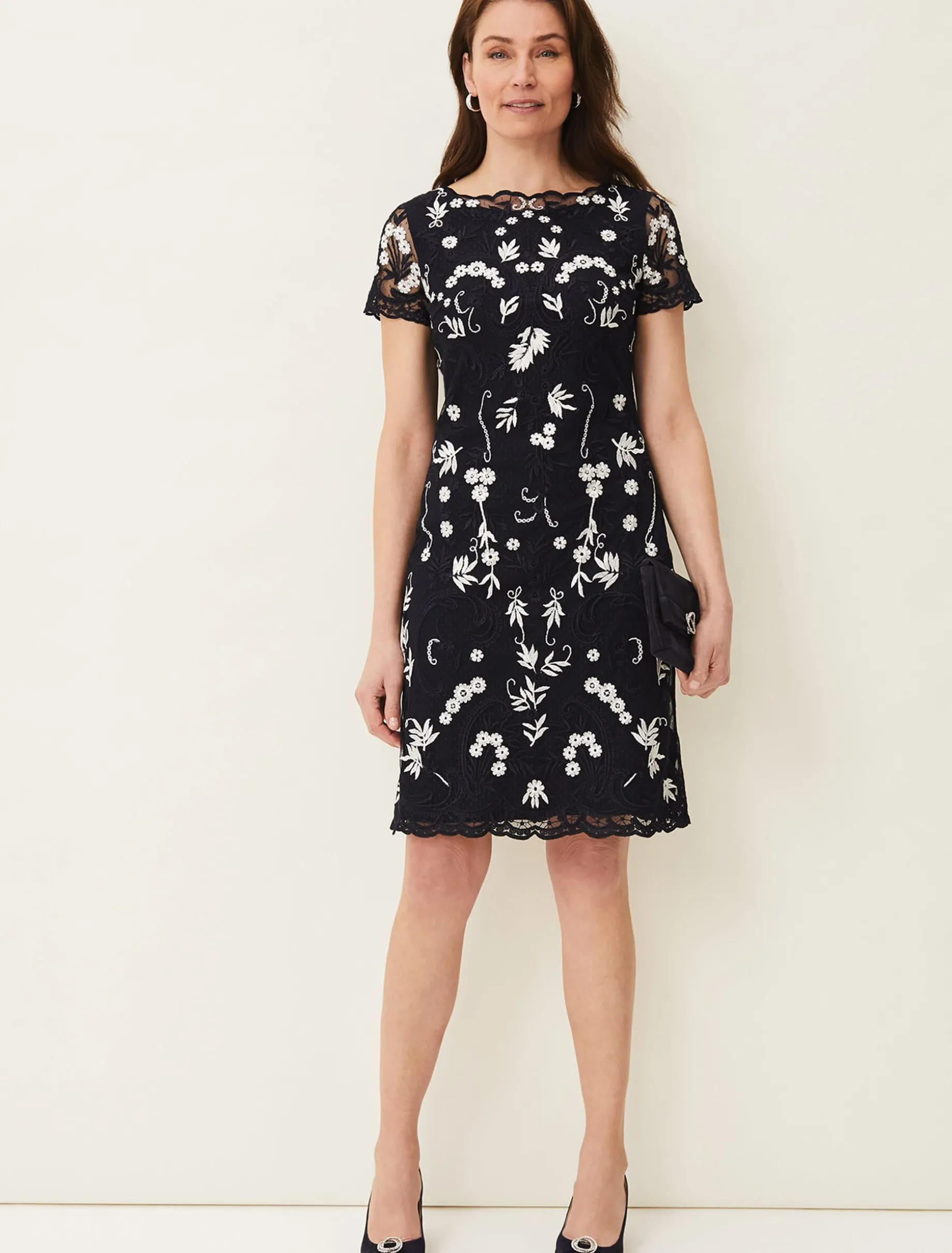 Floris Embroidered Shift Dress