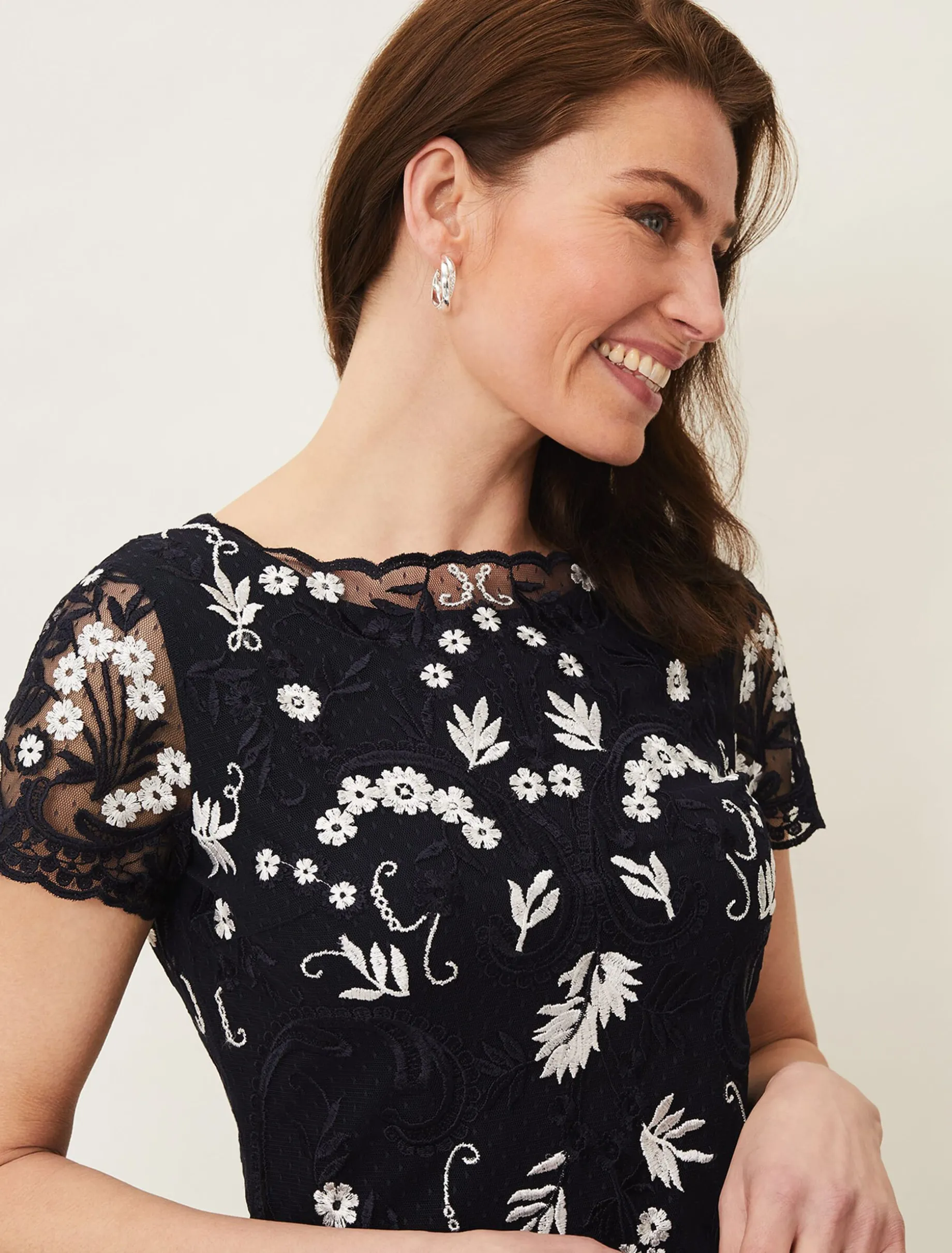 Floris Embroidered Shift Dress
