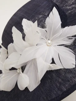 Flower Detail Boater Fascinator