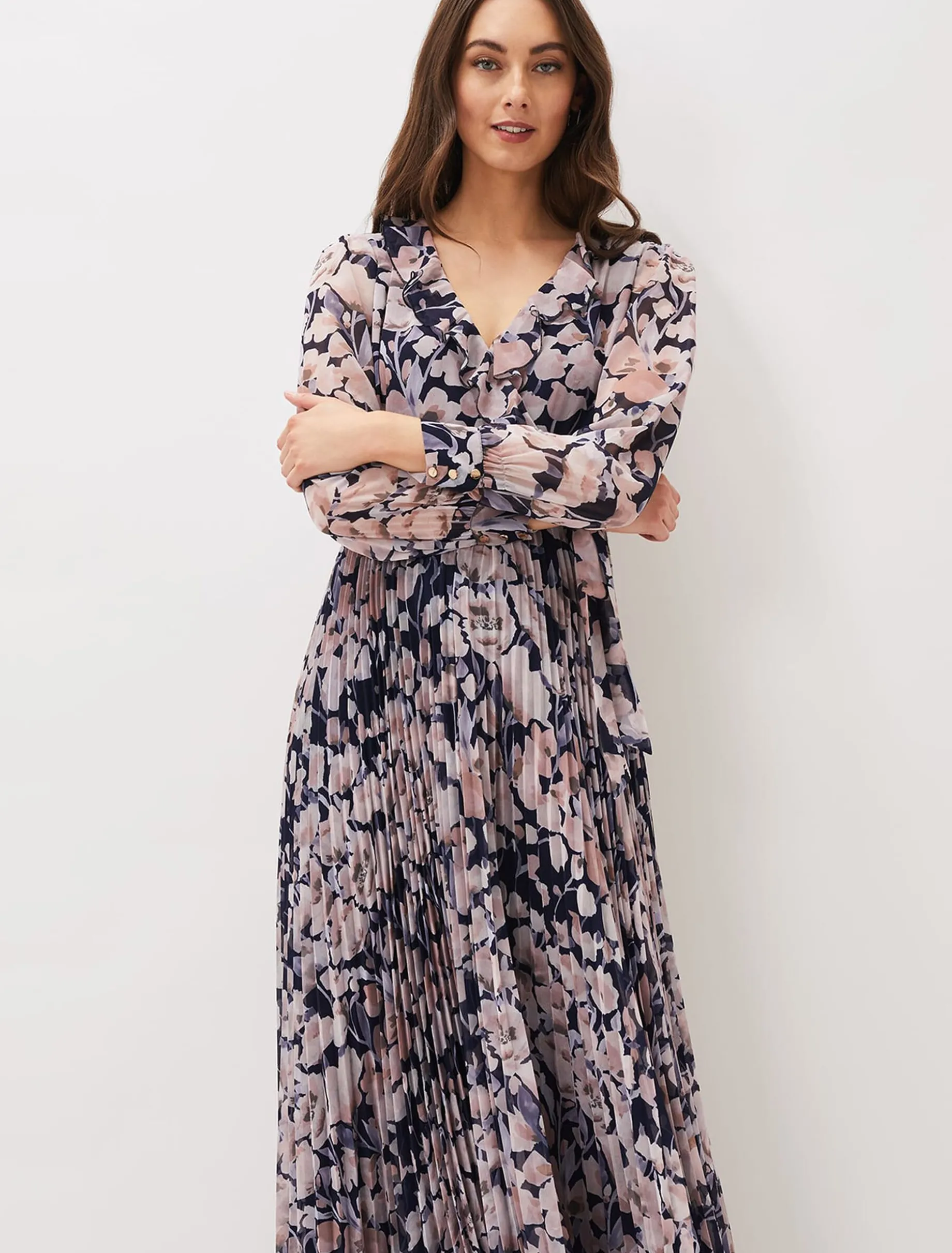 Fredrika Floral Pleated Maxi Dress