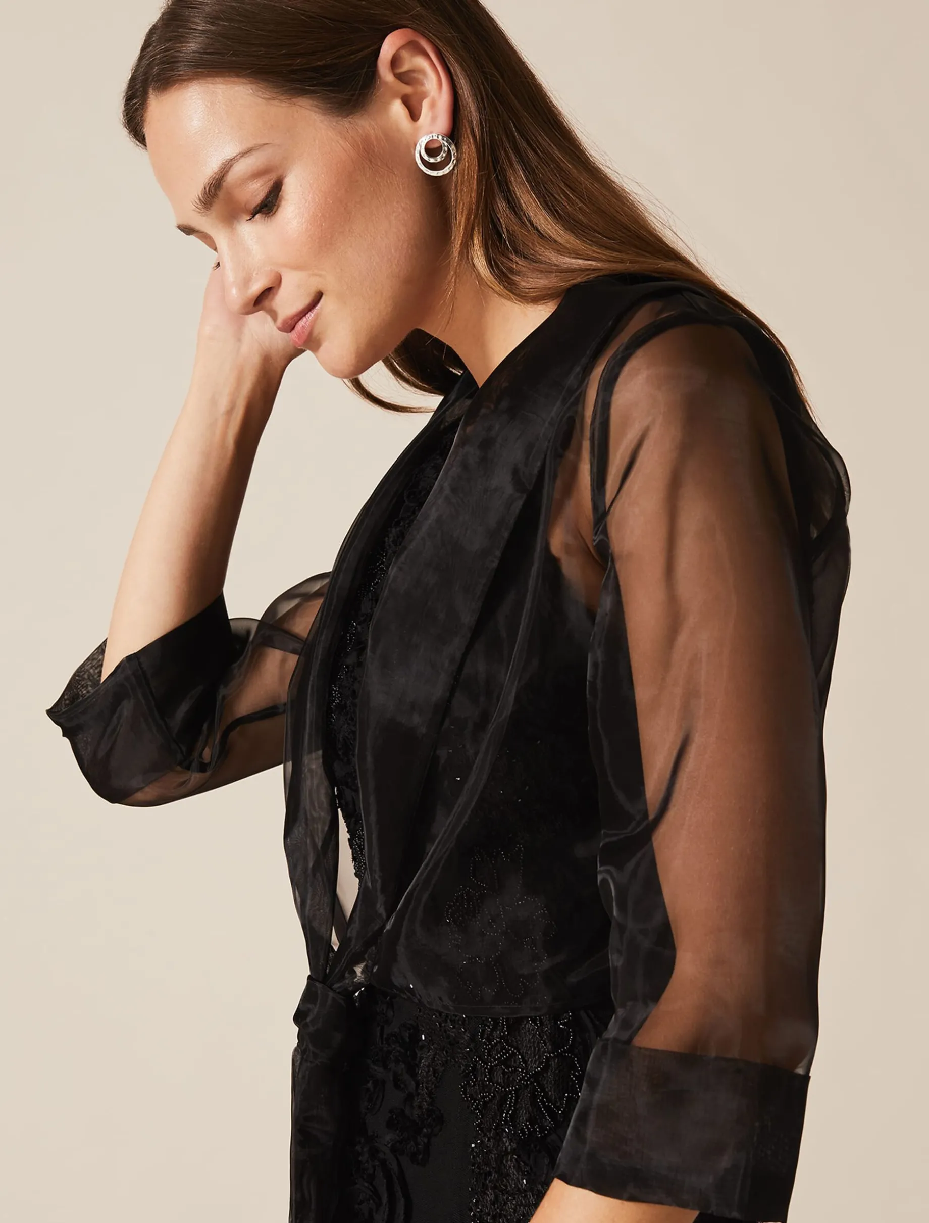 Frieda Sheer Organza Shrug