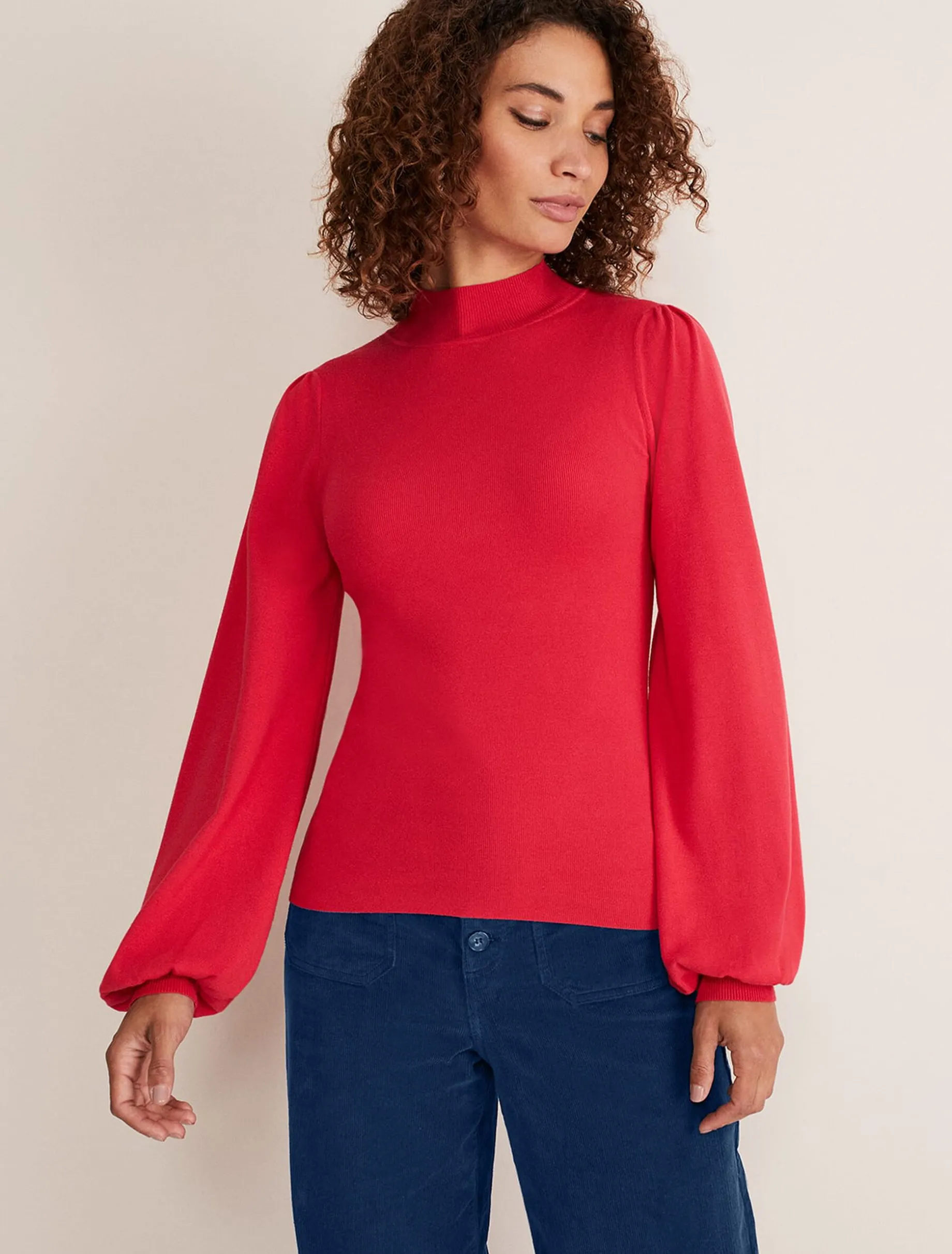 Gemma Balloon Sleeve Fine Knit Jumper