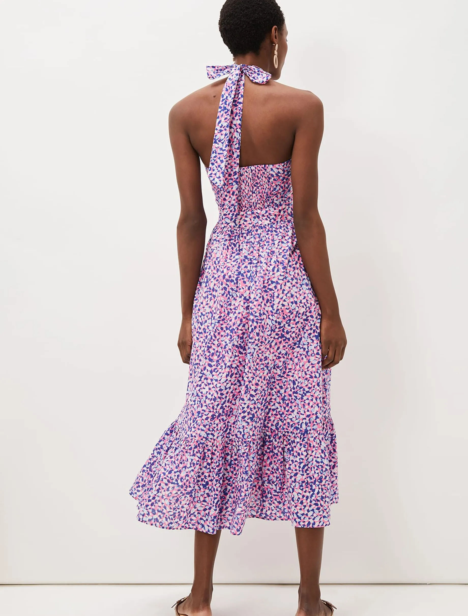 Gemmi Cotton Almond Print Halterneck Dress