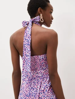 Gemmi Cotton Almond Print Halterneck Dress
