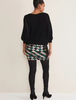 Geonna Sequin Harlequin Mini Dress