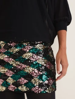 Geonna Sequin Harlequin Mini Dress