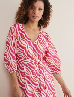 Georgie Cotton Geo Midi Dress