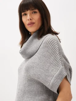 Georgina Chunky Short Sleeved Cowl Neck Jumper