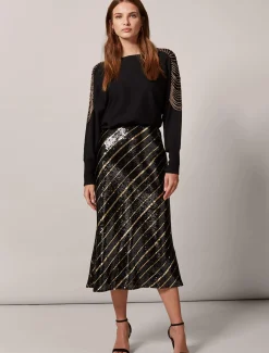 Giana Stripe Sequin Skirt