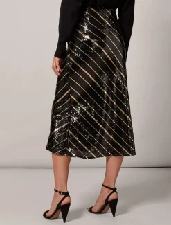 Giana Stripe Sequin Skirt