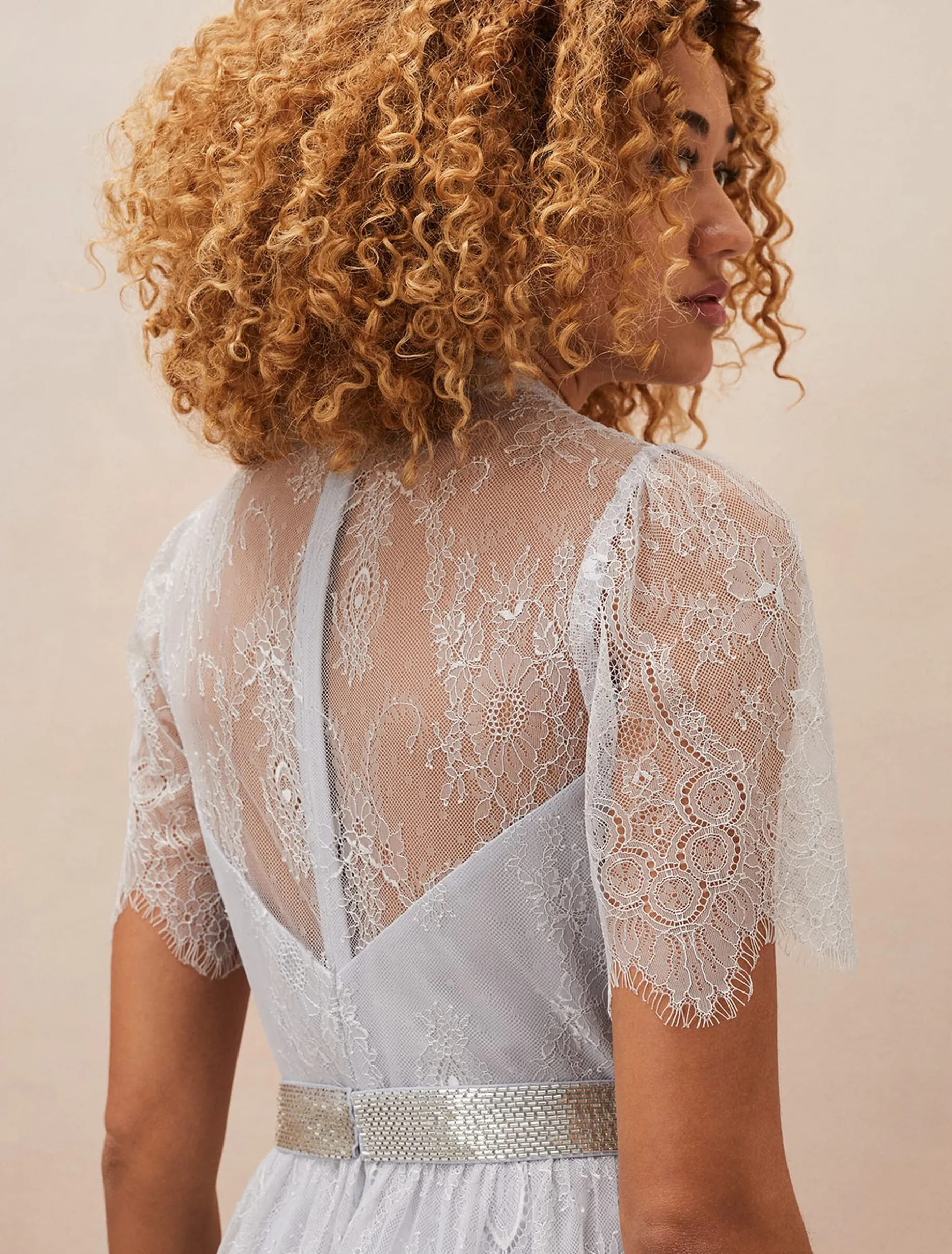 Ginnie Lace Tiered Midi Dress