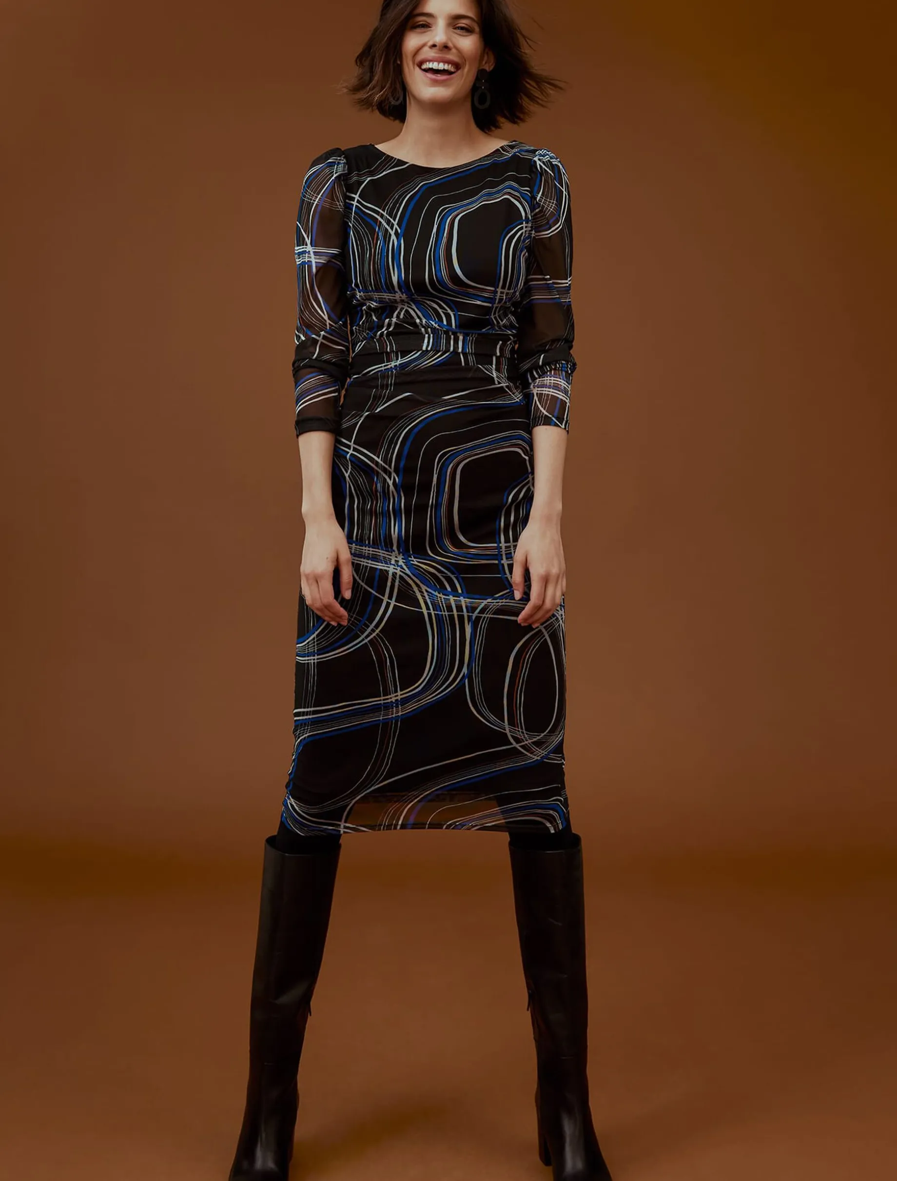 Gizelle Swirl Long Sleeved Dress