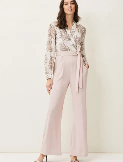 Gracen Palm Print Bodice Jumpsuit