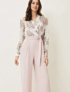 Gracen Palm Print Bodice Jumpsuit