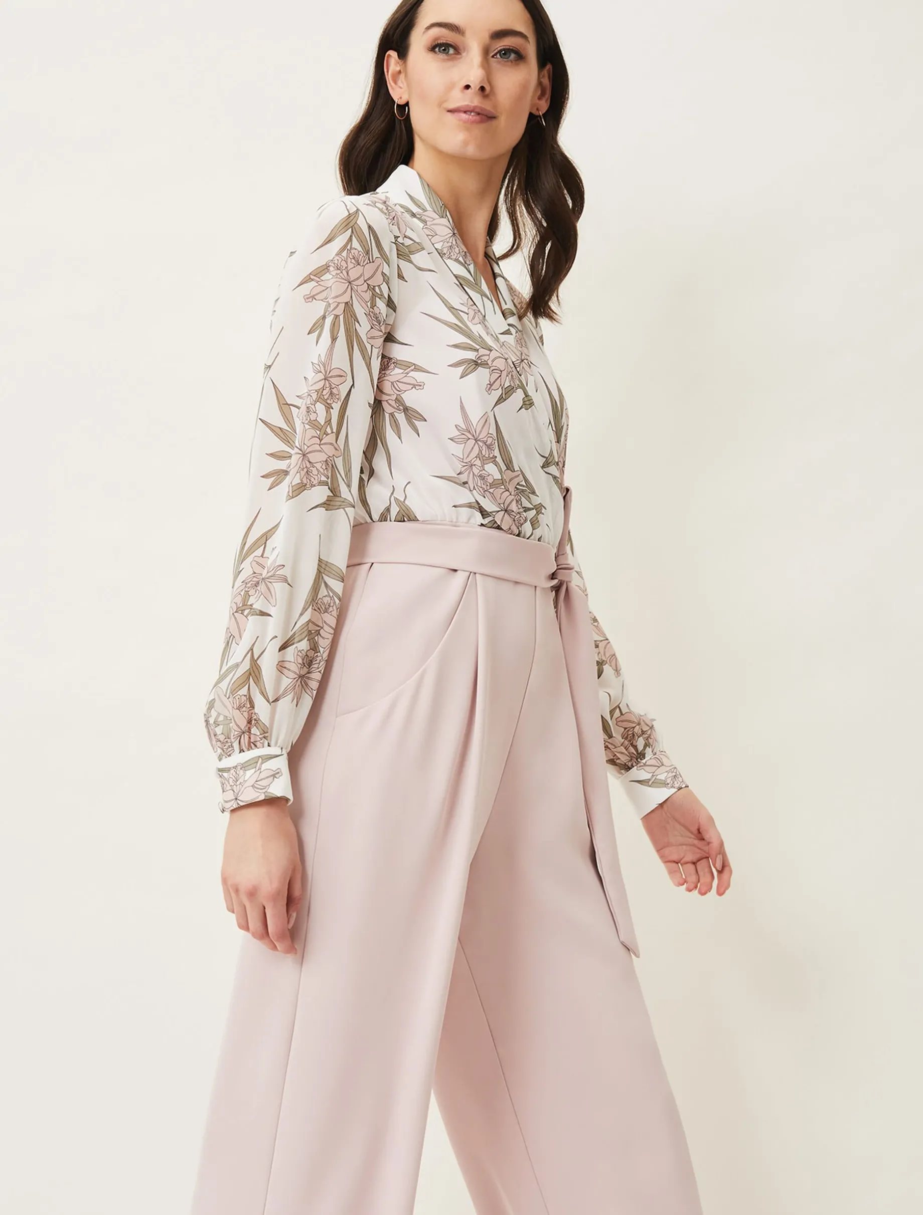 Gracen Palm Print Bodice Jumpsuit