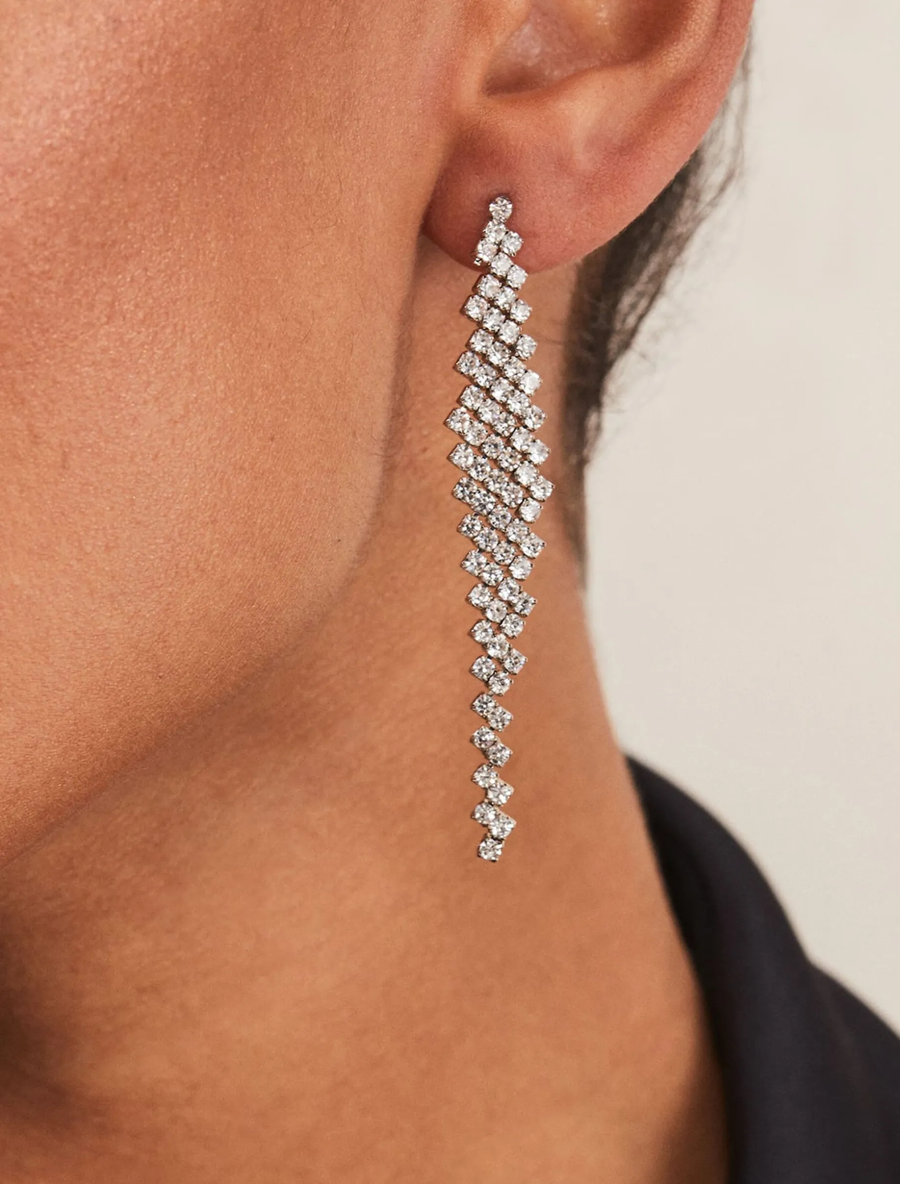 Graduated Stone Drop Earrings