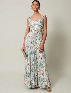 Gretal Floral Pleated Maxi Dress
