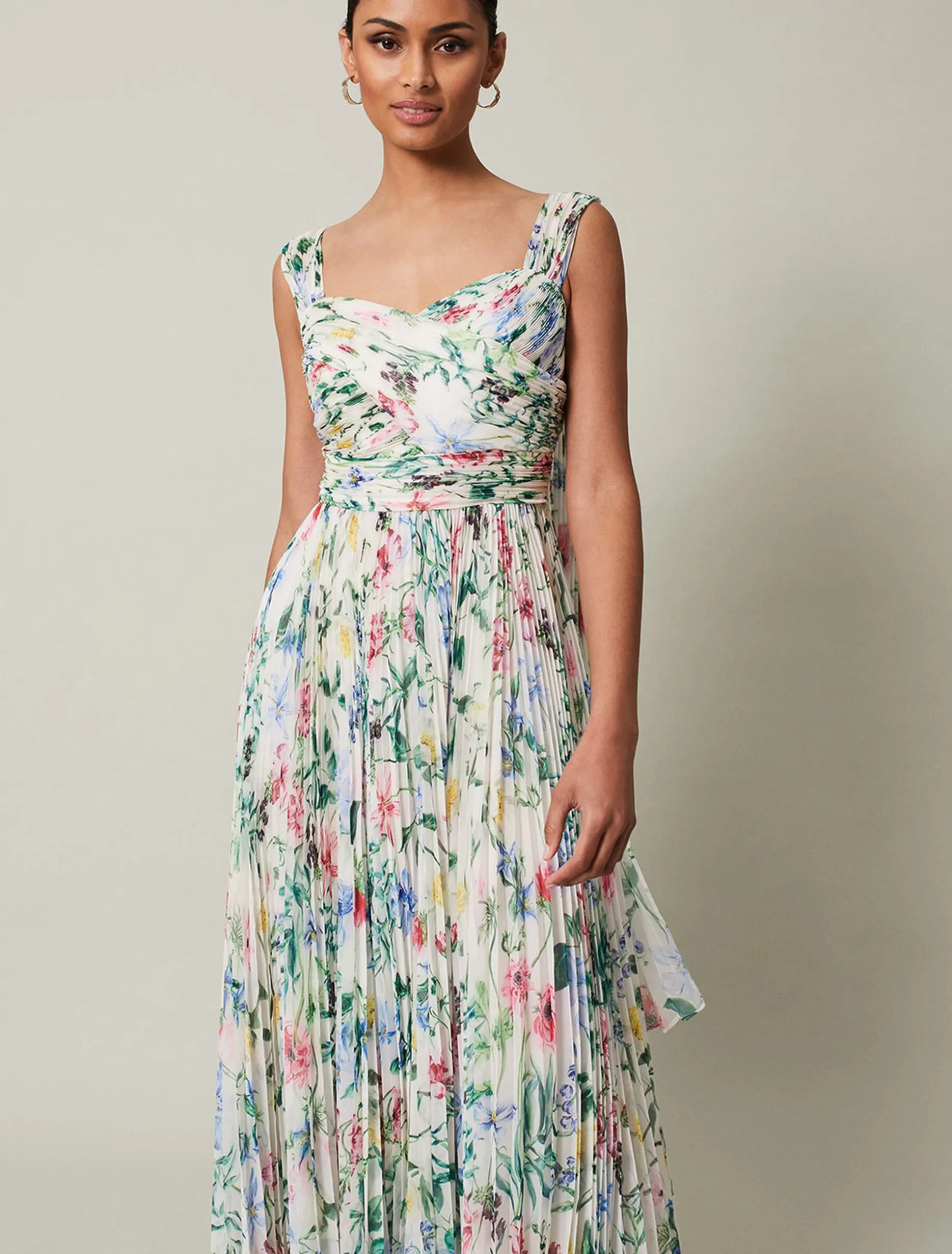 Gretal Floral Pleated Maxi Dress