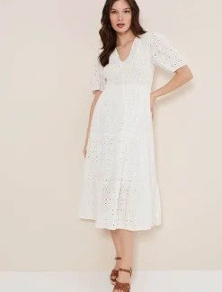 Gretta Broderie Midi Dress