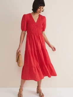 Gretta Broderie Midi Dress