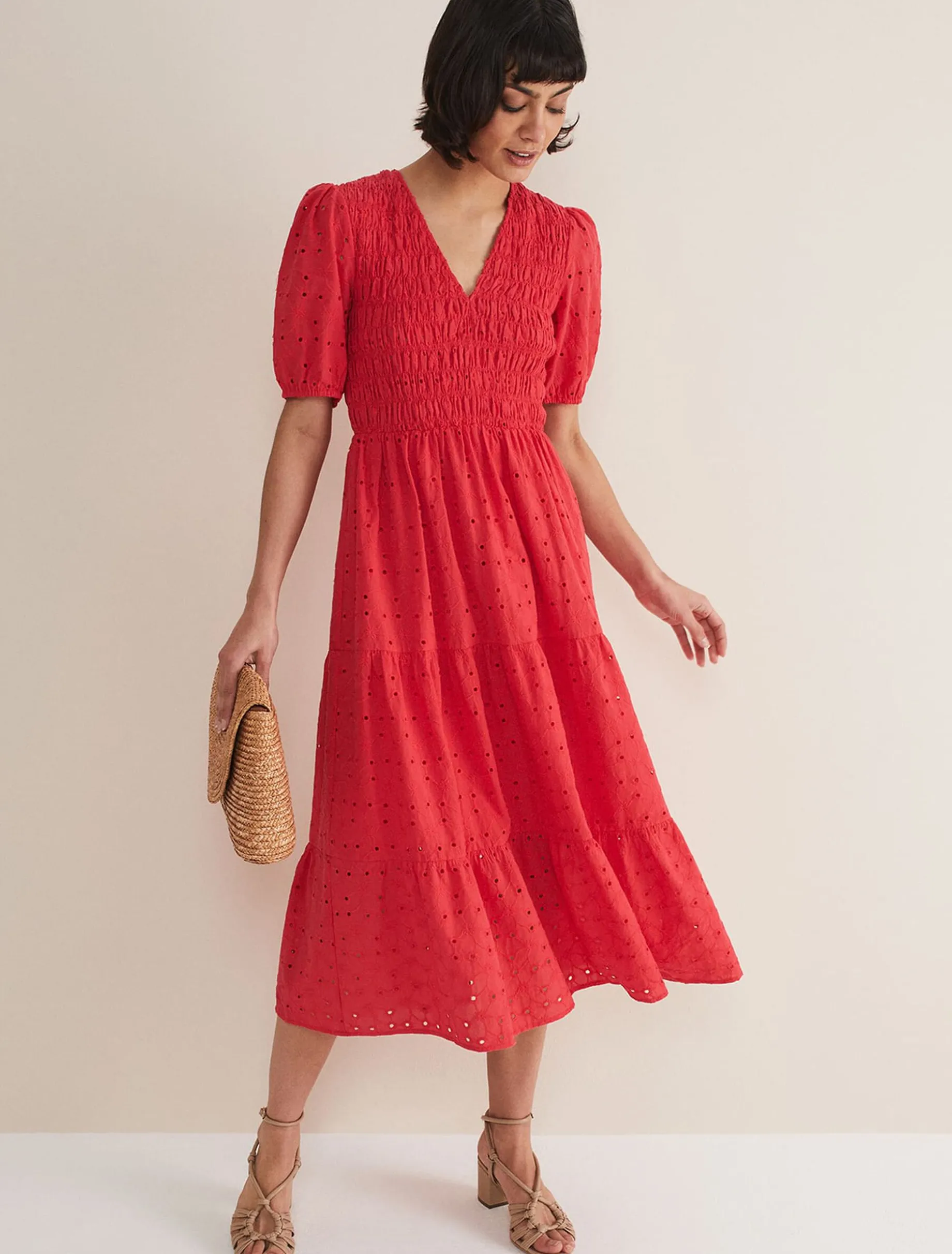 Gretta Broderie Midi Dress