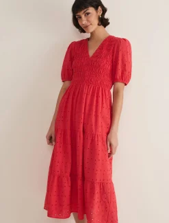 Gretta Broderie Midi Dress