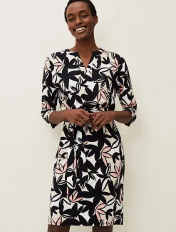 Gwin Leaf Print Dress