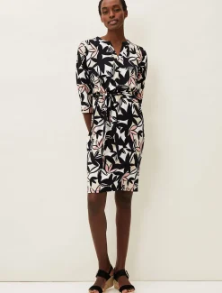Gwin Leaf Print Dress