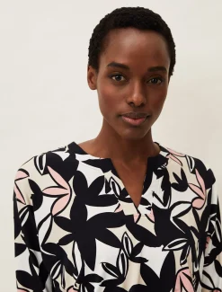 Gwin Leaf Print Dress