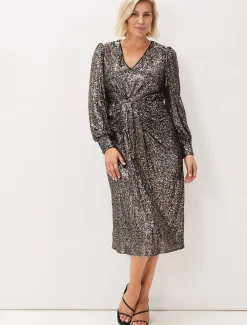 Haisley Sequin Sleeved Dress