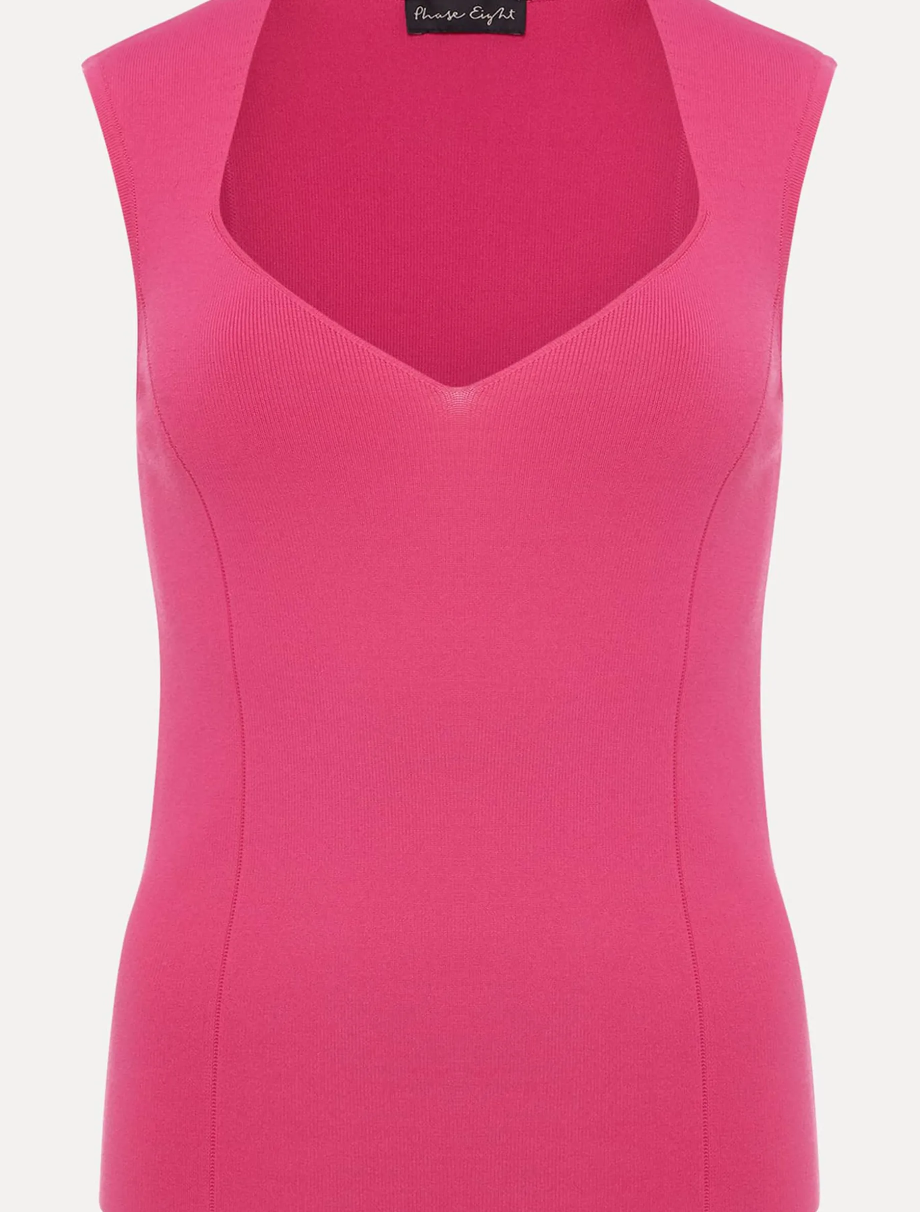 Halina Sweetheart Neck Knitted Top