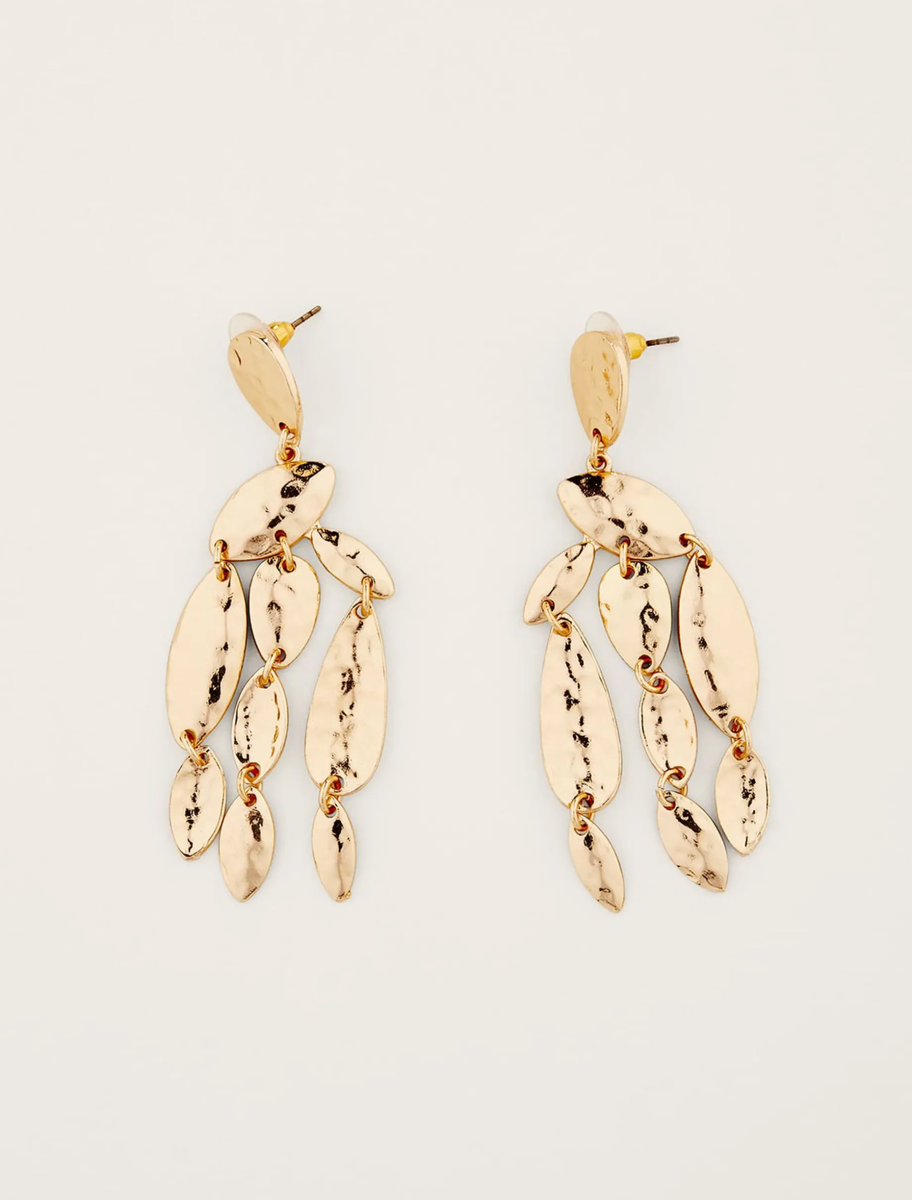 Hammered Finish Geo Shape Drop Earring