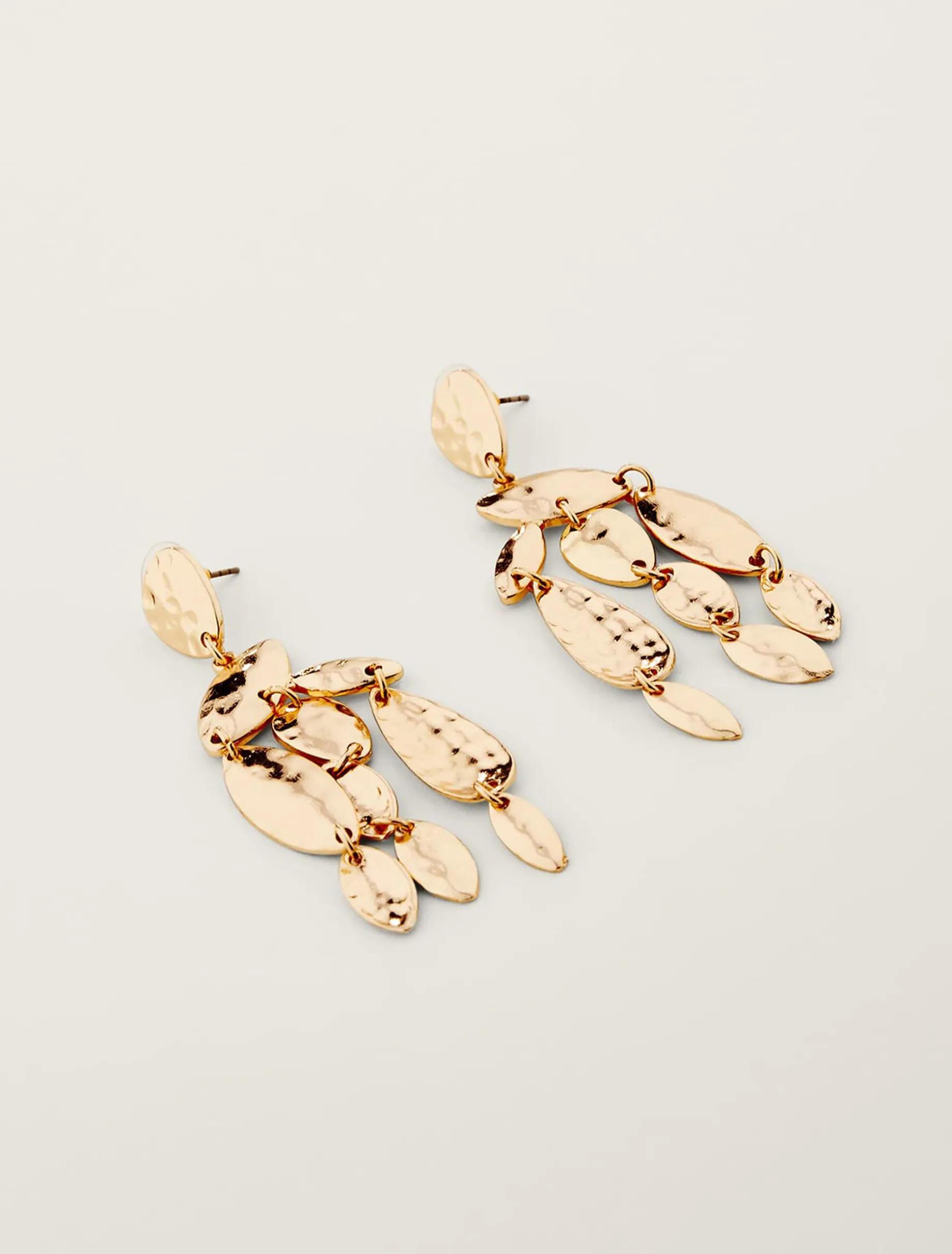 Hammered Finish Geo Shape Drop Earring