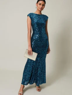 Haven Blue Sequin Maxi Dress