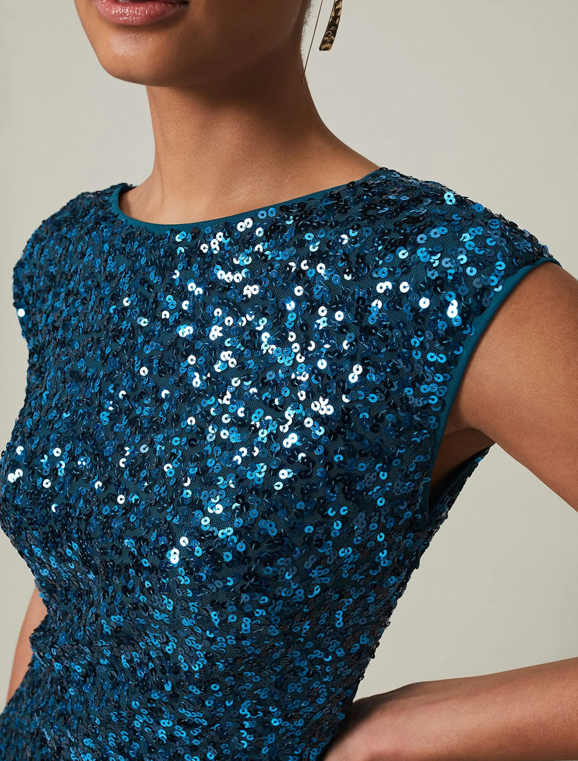 Haven Blue Sequin Maxi Dress