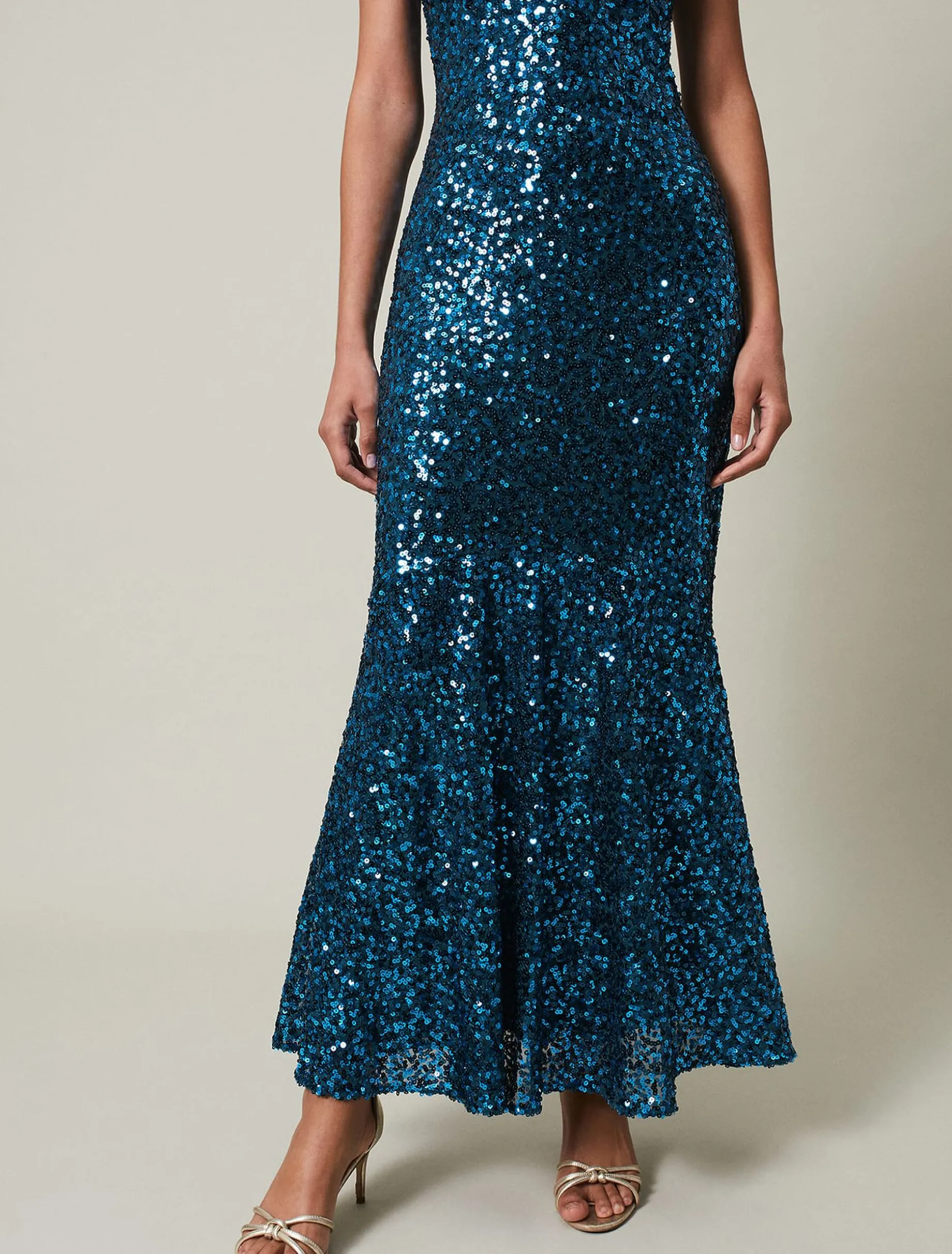 Haven Blue Sequin Maxi Dress