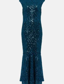 Haven Blue Sequin Maxi Dress