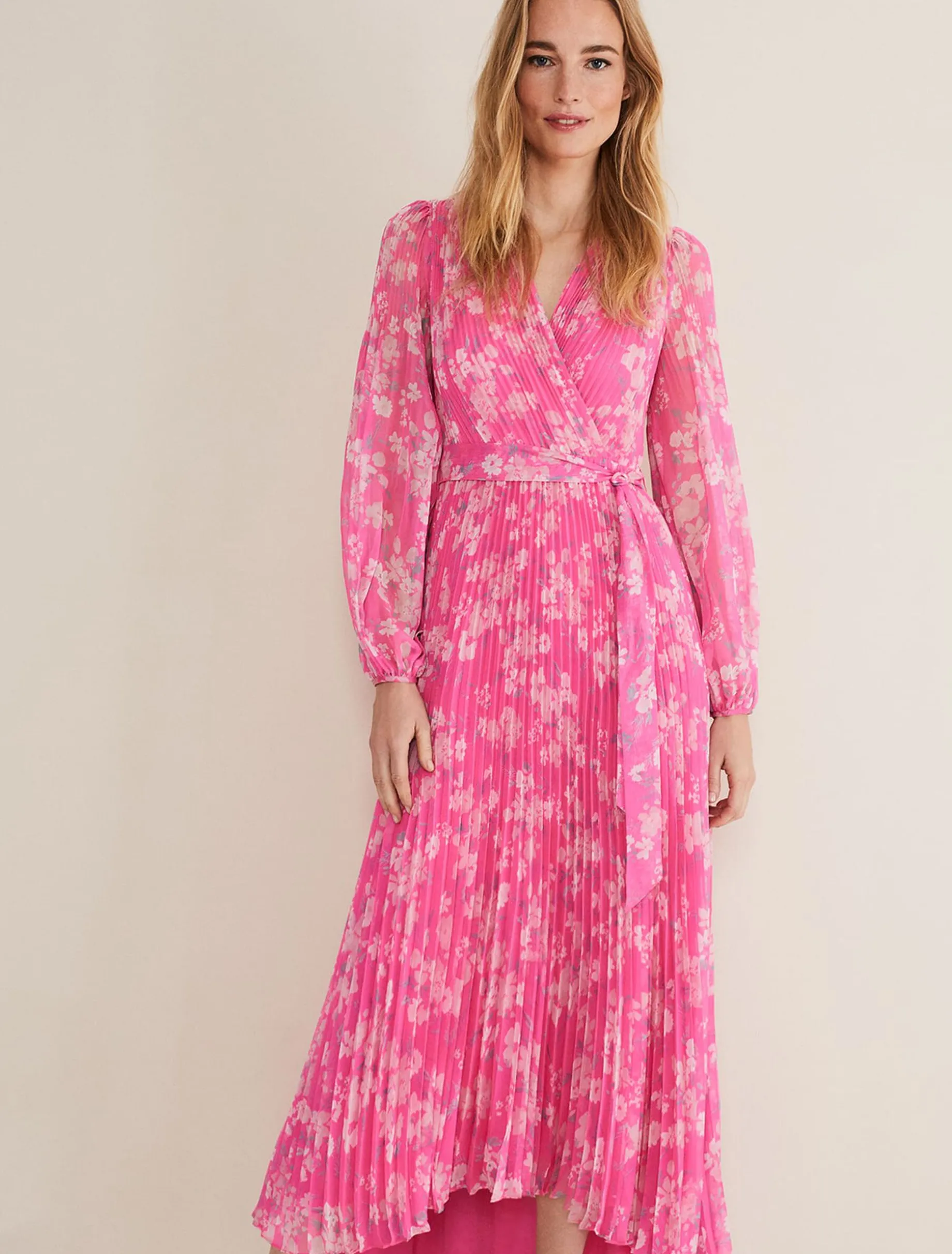 Hayley Floral Pleated Maxi Dress