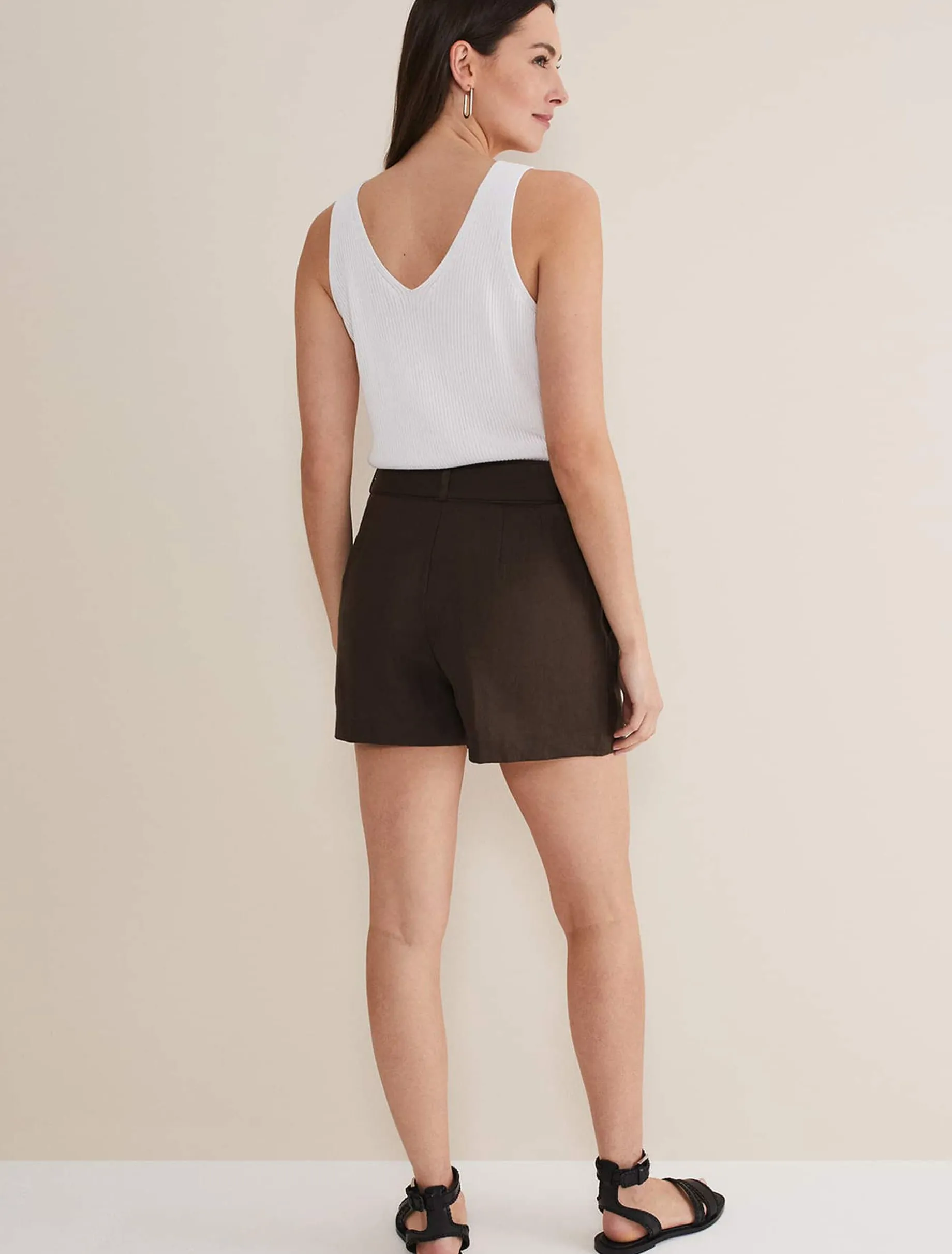 Hazel Belted Linen Short