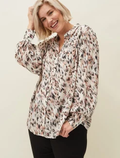 Helen Abstract Feather Print Blouse