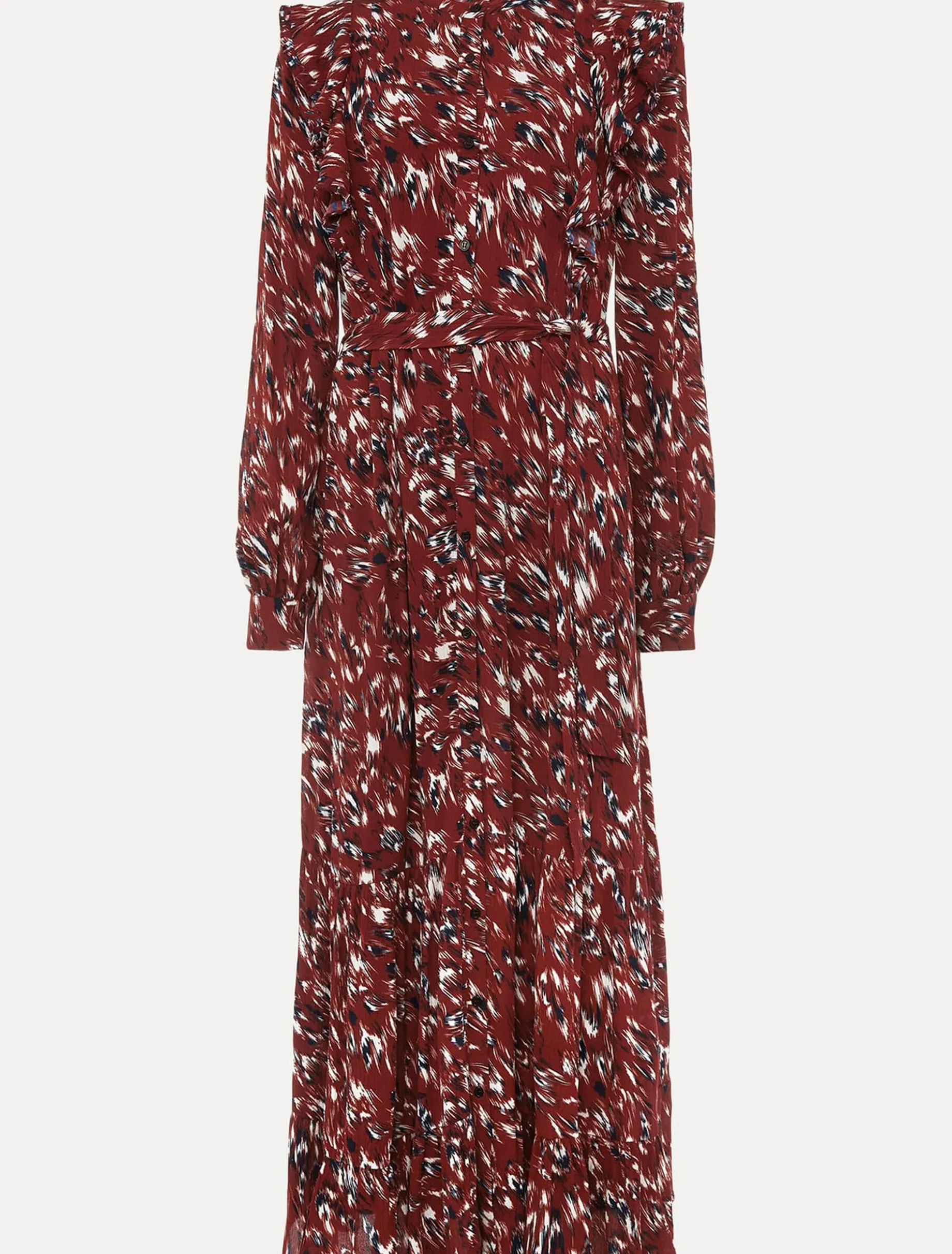Helen Abstract Feather Print Midaxi Dress