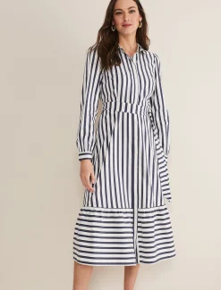 Henley Striped Midaxi Dress
