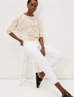 Hollie Cotton Palm Print Jumper