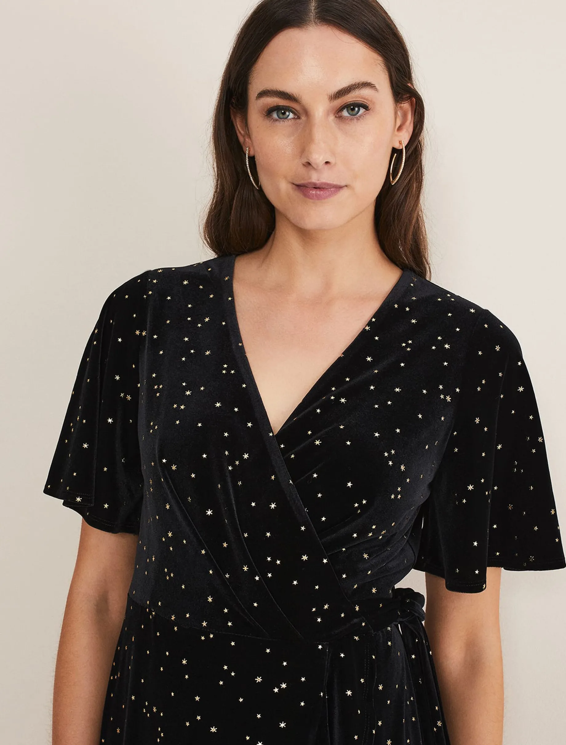 Holly Velvet Star Wrap Maxi Dress