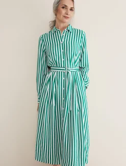 Ida Stripe Shirt Midi Dress