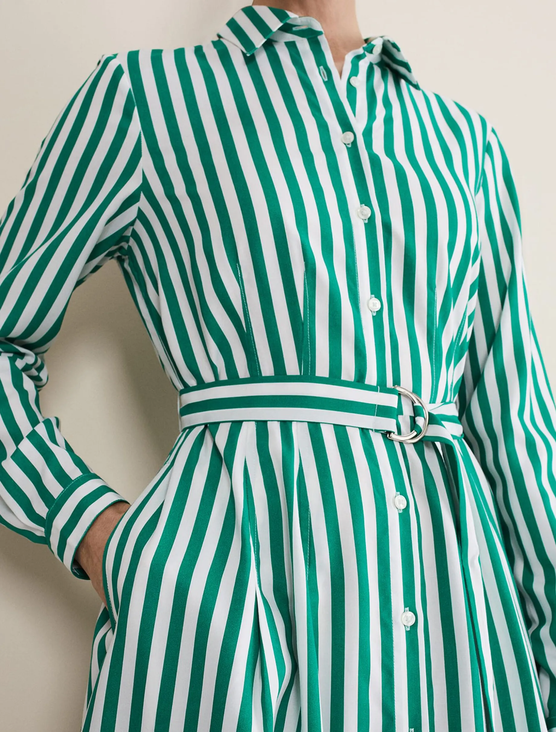 Ida Stripe Shirt Midi Dress