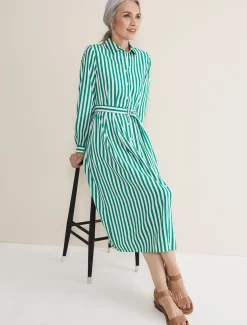 Ida Stripe Shirt Midi Dress