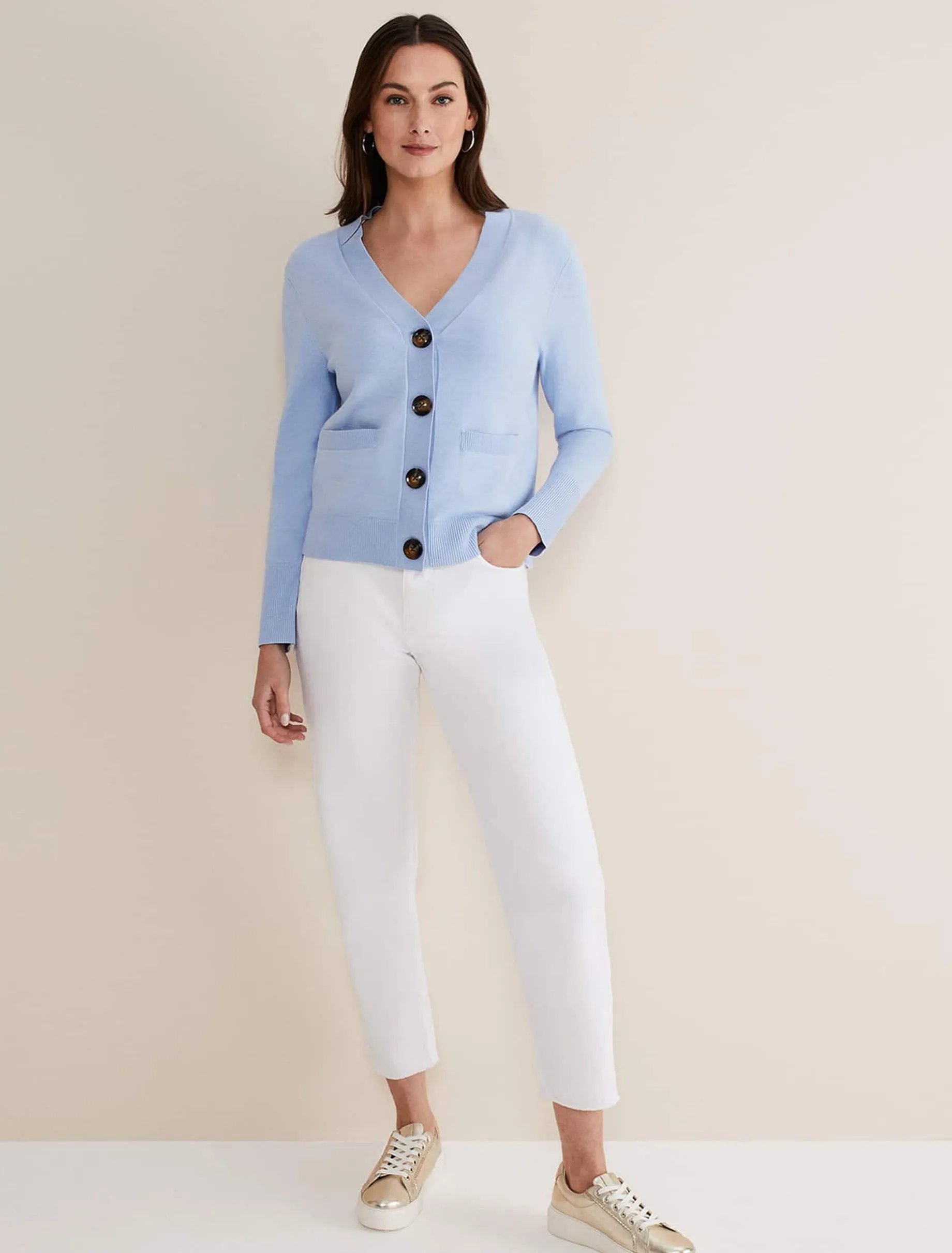 Ima Fine Knit V- Neck Cardigan
