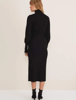 Irina Ribbed Button Detail Knit Skirt